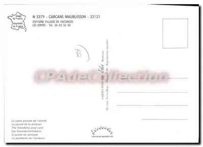 Vila de Férias Oxygène Les Sentes — Editor Elcé, n° 3379 — Verso