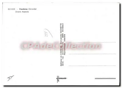 Caudéran — Divers aspectos — Edições LA CIGOGNE, Hachette, Bordeaux — Verso