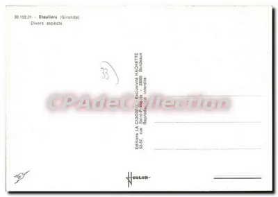 Étauliers — Lembre de Étauliers — Edições LA CIGOGNE, Bordeaux — Verso