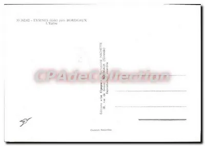 Eysines (Gde) perto de Bordeaux — A Igreja — Edições « La Cigogne » — Verso
