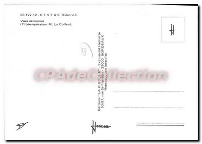 Cestas — vista aérea — Edições La Cigogne — Verso
