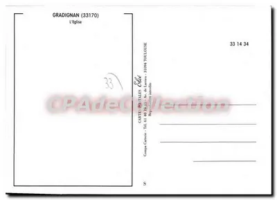 Gradignan (33170) — A Igreja — Editor Elcè — Verso