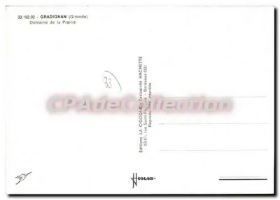 Gradignan — Domínio da Prairie — Edições La Cigogne — Verso