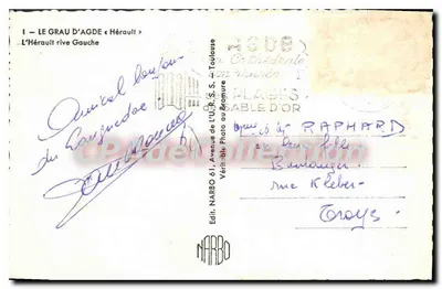 Le Grau d'Agde — L'Hérault margem esquerda — Editor NARBO — Verso