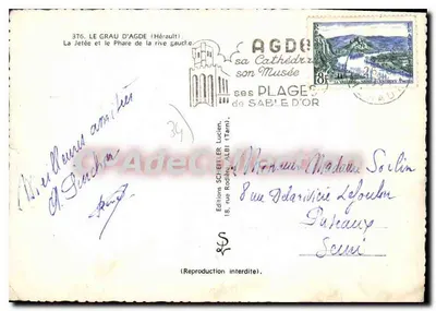 Le Grau d'Agde — Pontão e farol da margem esquerda — Éditions Schreiter — Verso