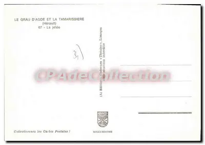 Le Grau d'Agde e a Tamarissière — O cais — Edições Modernas « Théoljac », Limoges — Verso