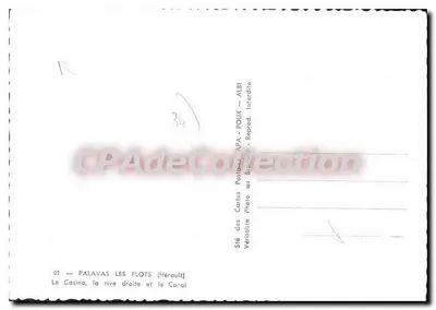 पालावस-लेस-फ्लॉट्स - कैसिनो, दाएं किनारा और कैनल - स्टे डेस कार्टेस पोस्टल्स एपीए - पूएक्स — पीछे