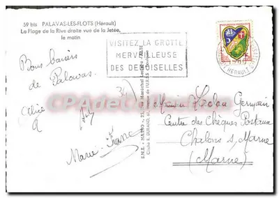 Palavas-les-Flots — Widok plaży Rive droite z przystani — wydawca Plorbo — Rewers