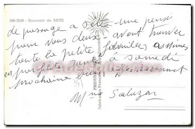 Port w Sète — Pamiątka z Sète — PRISUN Sète — Rewers