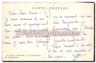 Sala Handlowa w Sète — Hérault — wydawca Les Cartes A.P. POUX — Rewers