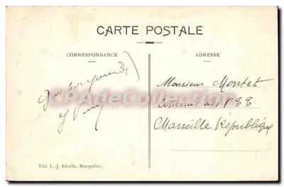 CETTE - Curieux Rochers des environs de la Corniche — Uitg. L.-J. Albaille, Montpellier, n°69 — Achterkant