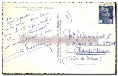Valras-Plage (Hérault) — Bord de Mer — Les Éditions MAF, 2822 — Verso