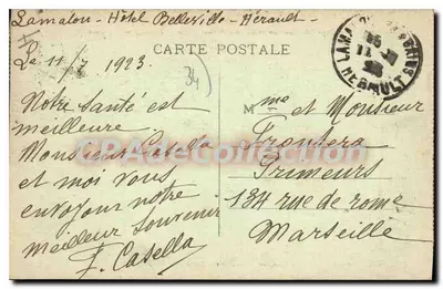 Ermitage de Capimont — Arredores de Lamalou-les-Bains — Editor E. Dixier — Verso