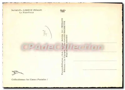 Stary Most w Lodève — Hérault — Wydawnictwo La Cigogne — Rewers
