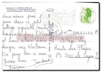 Gignac — vista panorâmica — Sociedade das Cartas Postais APA-POUX — Verso