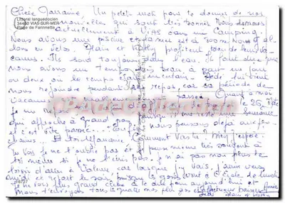 Vias-sur-Mer — praia, acampamento e banho — CPAdeCollection — Verso