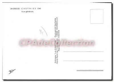 Castrèges - Vista geral — Edições 'LA CIGOGNE' n°34.058.02 — Verso