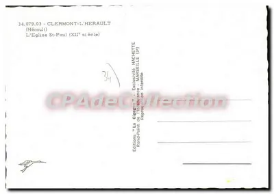 Clermont-l'Hérault — Katedra św. Pawła z XII wieku — Éditions La Cigogne — Rewers