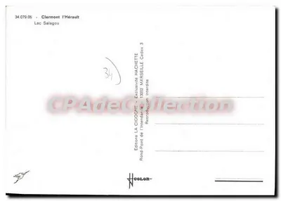 Jezioro Salagou — Cigogne — Wydawnictwo Rond-Point de l'Intendant — Rewers