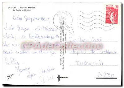 Vias-sur-Mer — Igreja — Edições Rond-Point de l'Indépendance — Verso