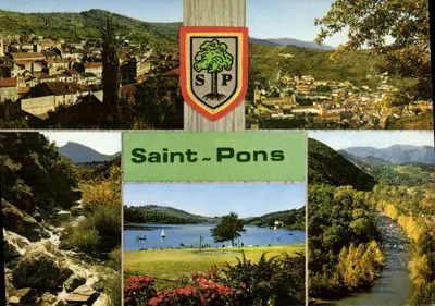 Saint-Pons — vista panorâmica com lago e gargantas — Edições Théo Jac