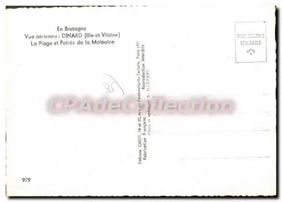 Dinard (Ille-et-Vilaine) — Widok lotniczy plaży i Punktu Malouine — Wydawnictwo Greff — Rewers