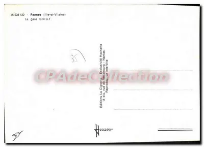 Rennes (Ille-et-Vilaine) — Die SNCF-Bahnhof — Editions La Cigogne — Rückseite