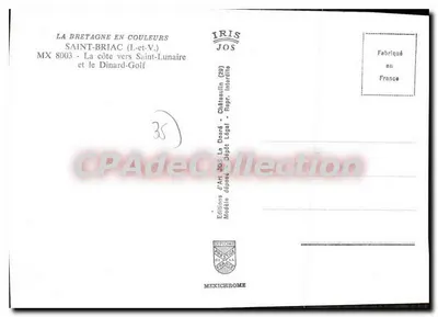 Saint-Briac (Ille-et-Vilaine) — Wybrzeże w kierunku Saint-Lunaire i Dinard-Golf — Éditions d'Art JOS — Rewers