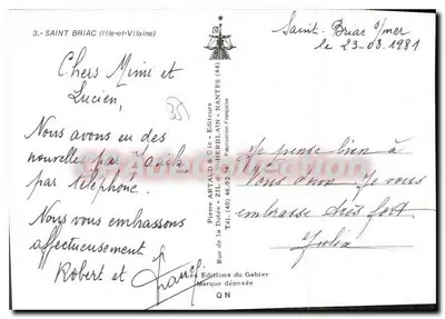 Saint-Briac — vue panoramique avec les plages et le port — Pierre Artaud & Cie, éditeurs — Verso