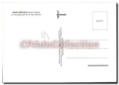 Saint-Servan — Novo Porto e a Torre Solidor — Edição La Cigogne, Hachette Carquefou — Verso