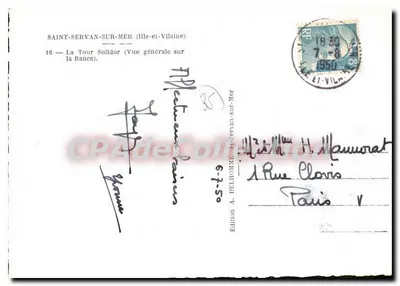 Saint-Servan-sur-Mer — A Torre Solidor (Vista geral sobre a Rance) — Édition A. Delhomme — Verso