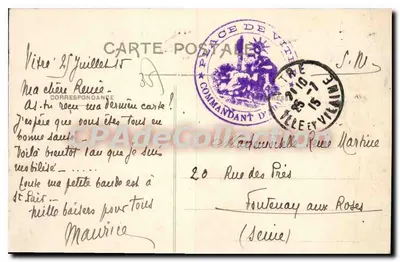 Vitré — Het Kasteel, uitzicht vanaf de Route van Rennes — Cliché Nouvelles Galeries, Vitré — Achterkant