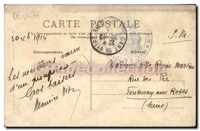 Vitré - Boulevard des Rochers — Kerk van Sint Martijn — uitgever MT 359 — Achterkant