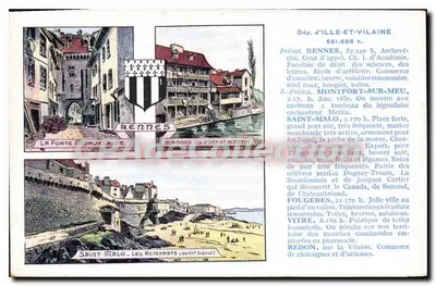 Rennes, Montfort-sur-Meu, Saint-Malo, Fougères, Redon — Departamento de Ille-et-Vilaine — Editor 'La France qu'il faut connaître'