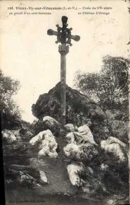 Vieux-Vy-sur-Couesnon (Loire-Atlantique) — Cruz do Século XV no Castelo de Orange — editor V. Le Goffier, n°198