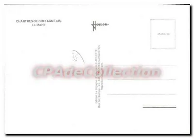 Chartres-de-Bretagne — A Prefeitura — Edição La Cigogne — Verso