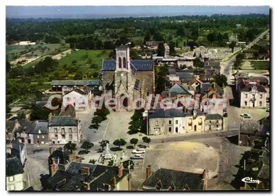 Pipriac — Vista aérea - A praça — Impressor Combier Mâcon