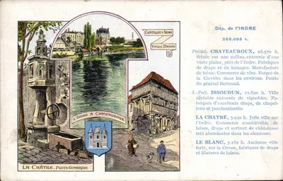La Châtre. Puits gothique — Châtillon-sur-Indre, Vieille Maison, La Châtre, Le Blanc — Édition spéciale des Pastilles Valda