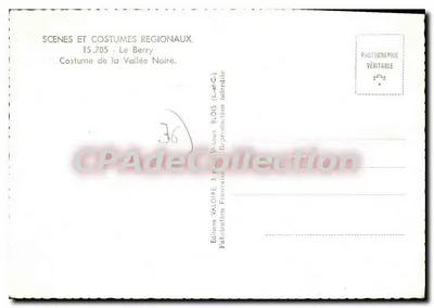 Kobieta w stroju z Doliny Czarnej — Le Berry — Wydawnictwo Valoire, Blois — Rewers