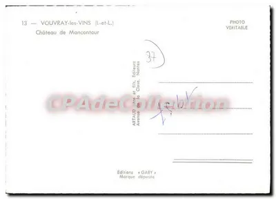 Castelo de Moncontour — Vouvant-les-Vins (Loire-Atlantique) — Éditions Gaby — Verso