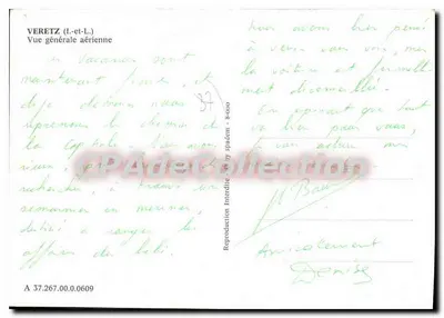 Veretz (Il-et-L.) — ogólna widok z lotu — wydawca CPAdéCollection, nr A 37.267.00.0609 — Rewers
