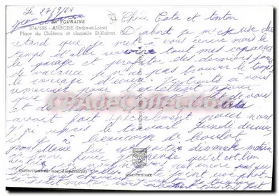 Amboise — Widok zamek królewski i ulica Vieux Sorbier — Greff — Rewers