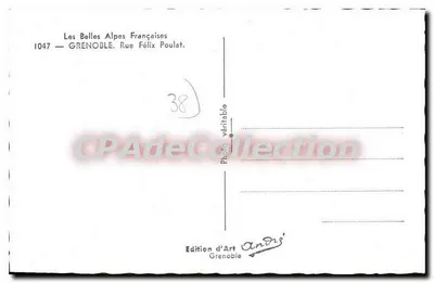 Grenoble — Rue Félix Poulat — Édition d'Art Andrés — Rewers