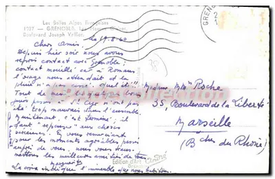 Alpes Altos — Altas Claridades — Edição de Arte Grenoble — Verso