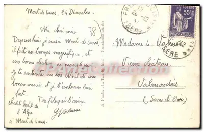 Ogólny widok Alpy d'Huez — Mont de Lans — Mont Beije — Râteau — Mont de Lans — Rewers