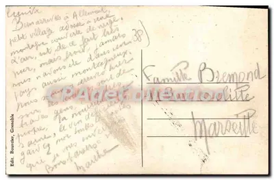 Vizille — Napoléon đi qua trước Cung điện khi trở về từ Đảo Elbe, ngày 7 tháng 3 năm 1815 — Edit. Boucher, Grenoble — Mặt sau