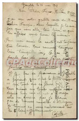 Artillerie Alpine — Dział 65 mm — Wydawnictwo De Barbier, Grenoble — Rewers