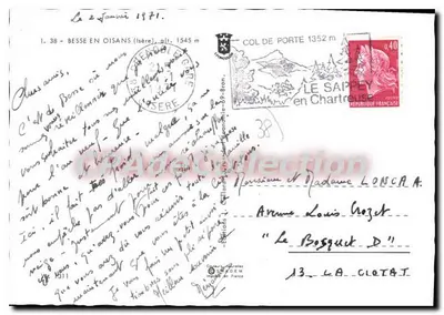 Besse en Oisans — vista panorâmica e ruas de pedra — CPAdeCollection — Verso