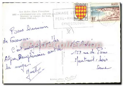 Ovelhas em alpino — As Belas Alpes Francesas — Edição de Arte Andris, Grenoble — Verso