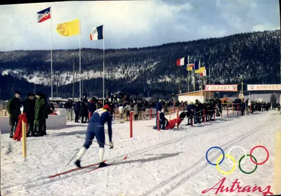 Autrans — Corrida de esqui de fundo nos Jogos Olímpicos de Inverno de 1968 — editor MEXICHROME, n° 1503